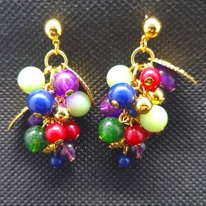 Vintage Avon Berry Cluster Dangle Earrings
